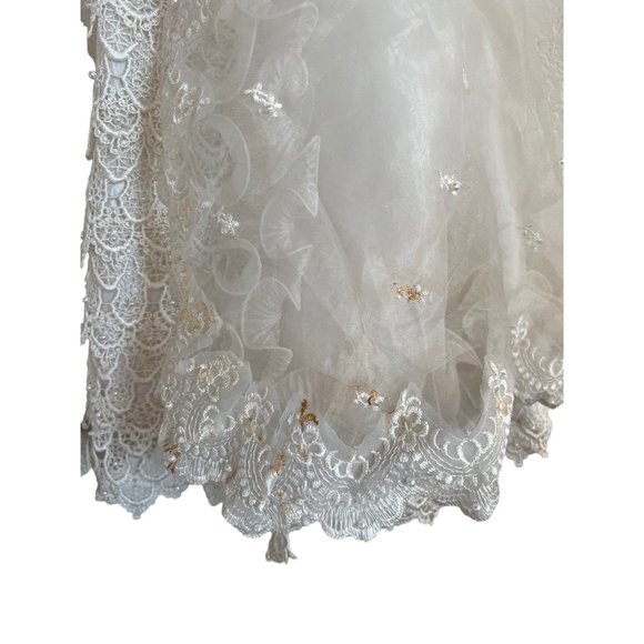 Baptism Christening Baby Girl Dress Newborn Size 0 Vintage Victorian White Bapti - Picture 8 of 12